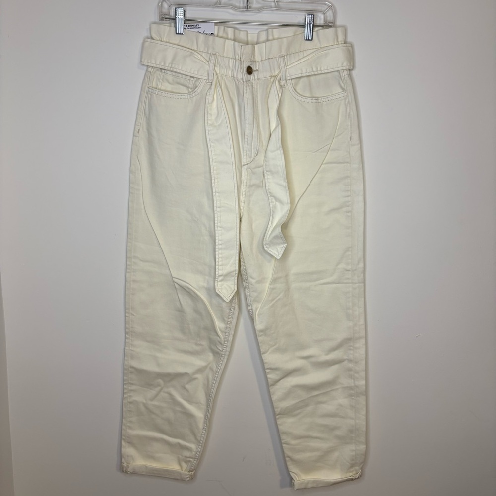 Joes Jeans The Brinkley High Rise Paperbag Jeans Cream Size 31 NWT